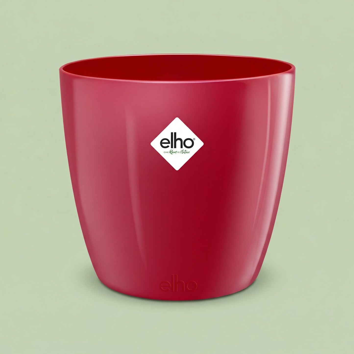 Round High-Gloss Planter - Lovely Red 25 cm - pots