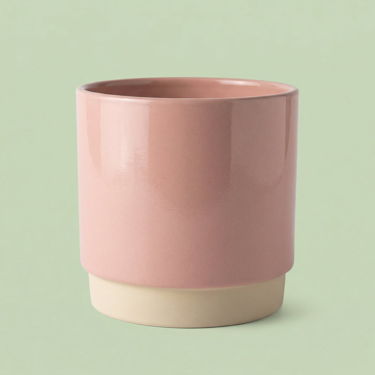 Two-Tone Ceramic Planter - Pink & Cream 13 cm - pots
