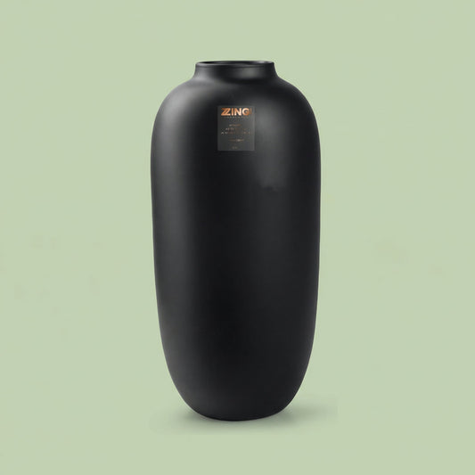 Organic Design Ceramic Vase - Deep Black 19 cm - pots