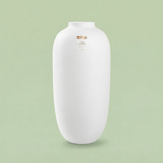 Organic Design Ceramic Vase - Pure White 19 cm - pots