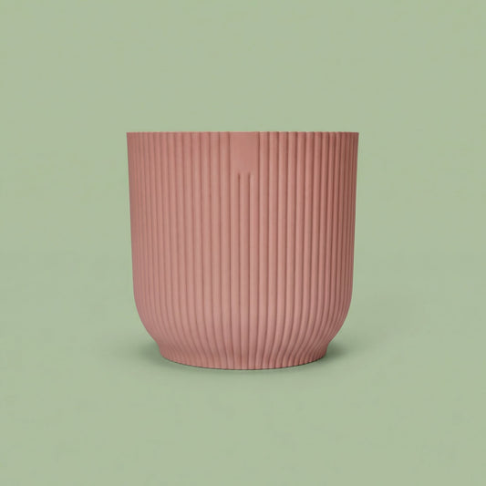 Ribbed Texture Planter - Pink 18 cm - pots