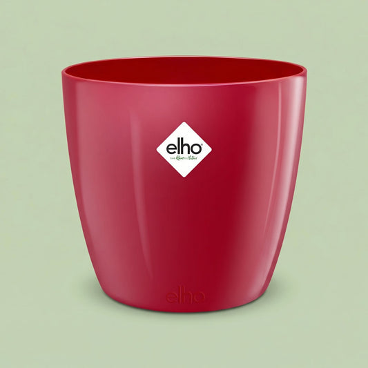 Round High-Gloss Planter - Lovely Red 25 cm - pots