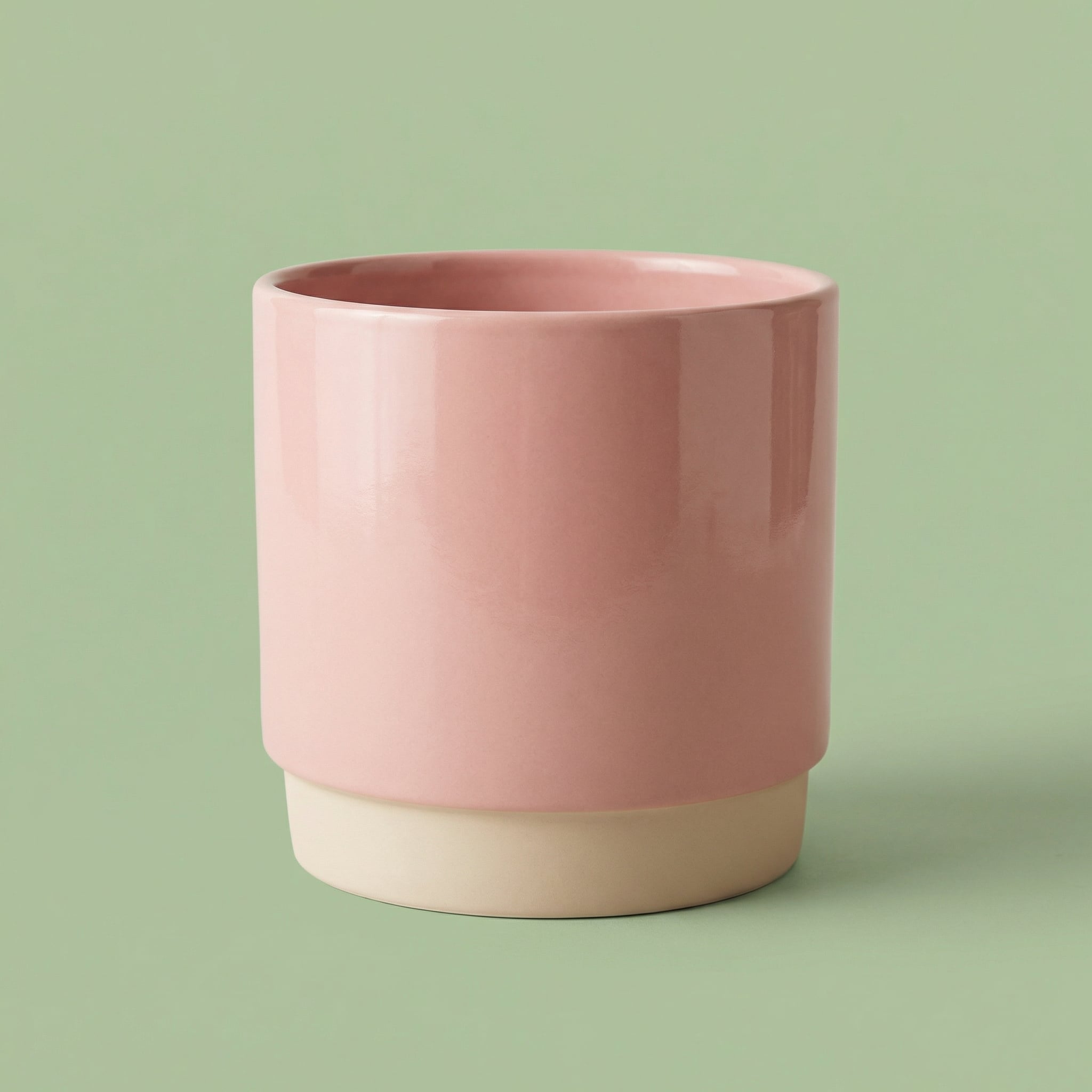 Two-Tone Ceramic Planter - Pink & Cream 8 cm - pots